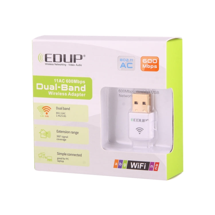 EDUP EP-AC1619 Mini Wireless USB 600Mbps 2.4G / 5.8Ghz 150M+433M Dual Band WiFi Network Card for Nootbook / Laptop / PC, EP-AC1619 600Mbps (White), EP-AC1619 600Mbps (Black) EDUP EP-AC1619 Mini Wireless USB 600Mbps 2.4G / 5.8Ghz 150M+433M Dual Band WiFi Network Card for Nootbook / Laptop / PC, EP-AC1619 600Mbps (White), EP-AC1619 600Mbps (Black)
